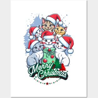 Merry Christmas Cats! Posters and Art